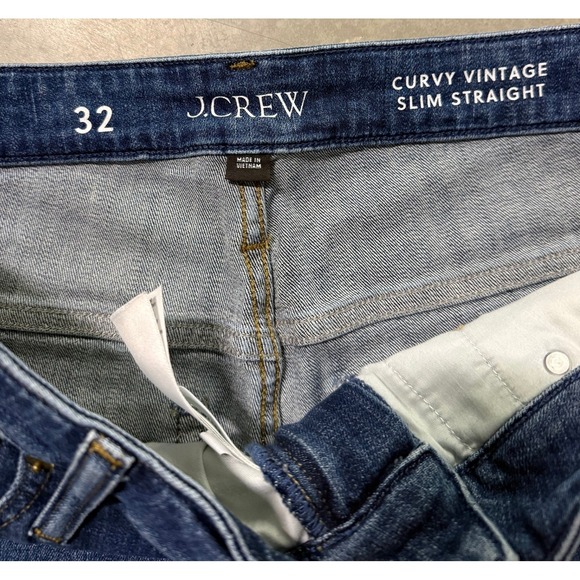 J.Crew Curvy Vintage Slim Straight Jeans 32x28 Fair Daybreak Wash Denim Faded - Picture 6 of 6